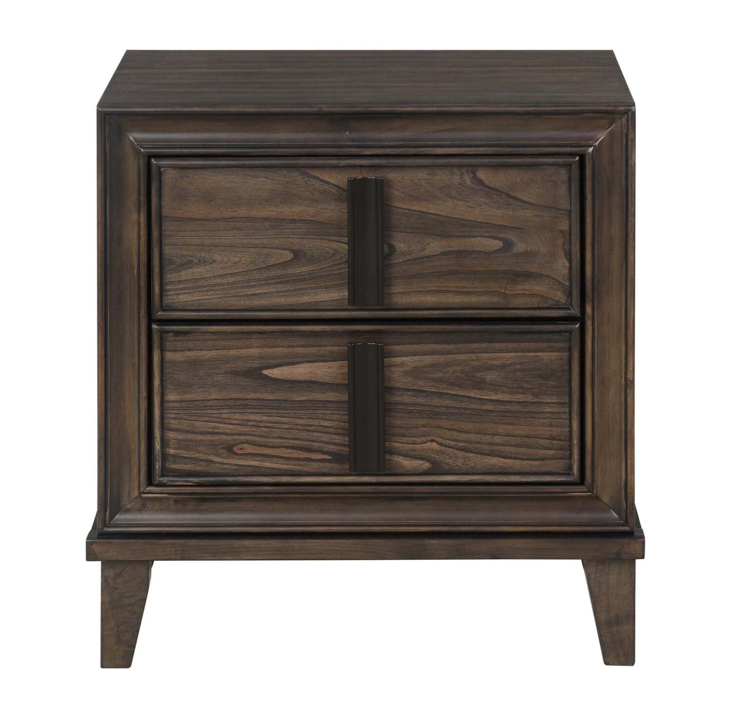 Kane 6 pièces Ensemble de chambre à coucher avec lit de rangement, commode, miroir et table de nuit, cuir végétalien, brun - taille queen