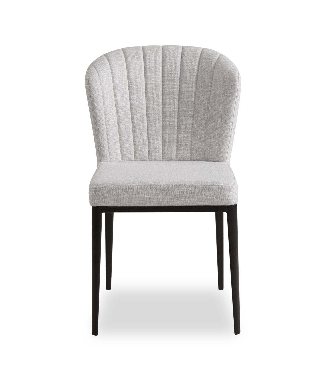 Zoe 5pc Dining Set with Table & 4 Chairs, Glass Top, Metal Geometric Base, 47W Round - Black & Grey | Ensemble de salle à manger Zoe 5 pièces avec table ronde de 47 po (L), dessus en verre, base géométrique en métal et 4 chaises - noir et gris