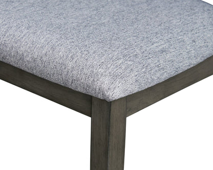 Chaise de salle à manger Bryn avec siège en tissu et dossier à lattes - gris foncé