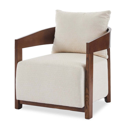 Amor 28.54 Chaise d'appoint en tissu avec accoudoirs et pieds en bois - Taupe | Fauteuil d'appoint Amor 28,54 po en tissu avec accoudoirs et pattes en bois - taupe