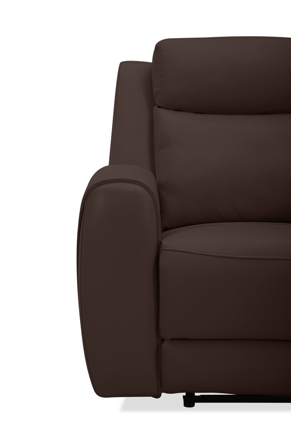 Sofa à inclinaison électrique Reign de 87 po en cuir véritable de qualité supérieure avec ports USB - brun chocolat Silverado