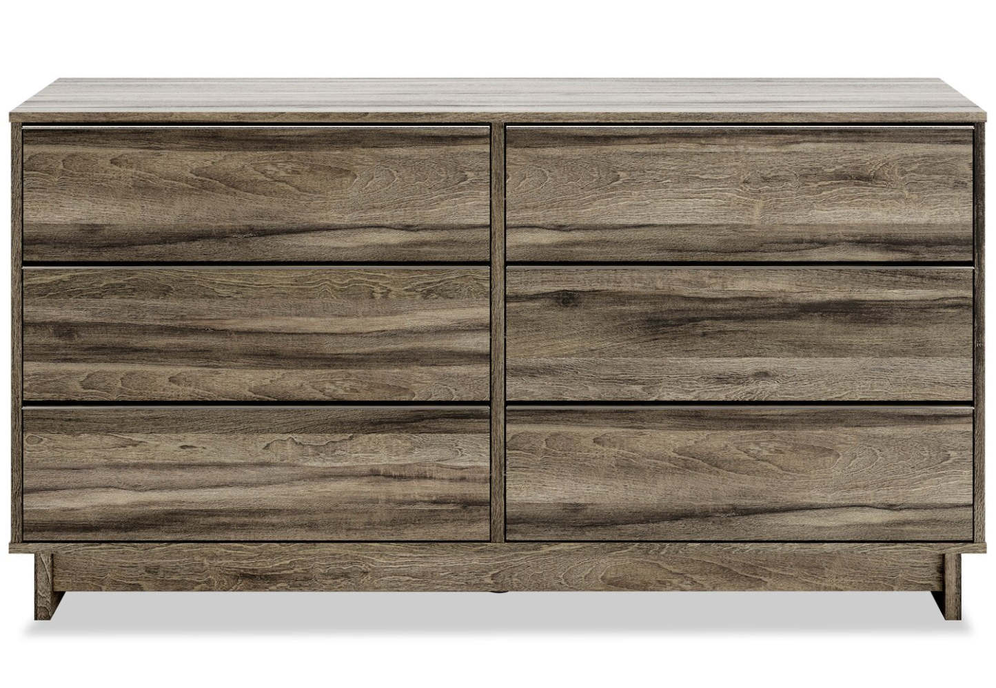 Commode à 6 tiroirs pour chambre à coucher Arik, 59 L x 30,8 H - Marron | Commode Arik de 59 po (L) x 30,8 po (H) à 6 tiroirs pour la chambre à coucher - brune