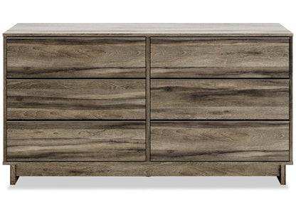 Commode à 6 tiroirs pour chambre à coucher Arik, 59 L x 30,8 H - Marron | Commode Arik de 59 po (L) x 30,8 po (H) à 6 tiroirs pour la chambre à coucher - brune