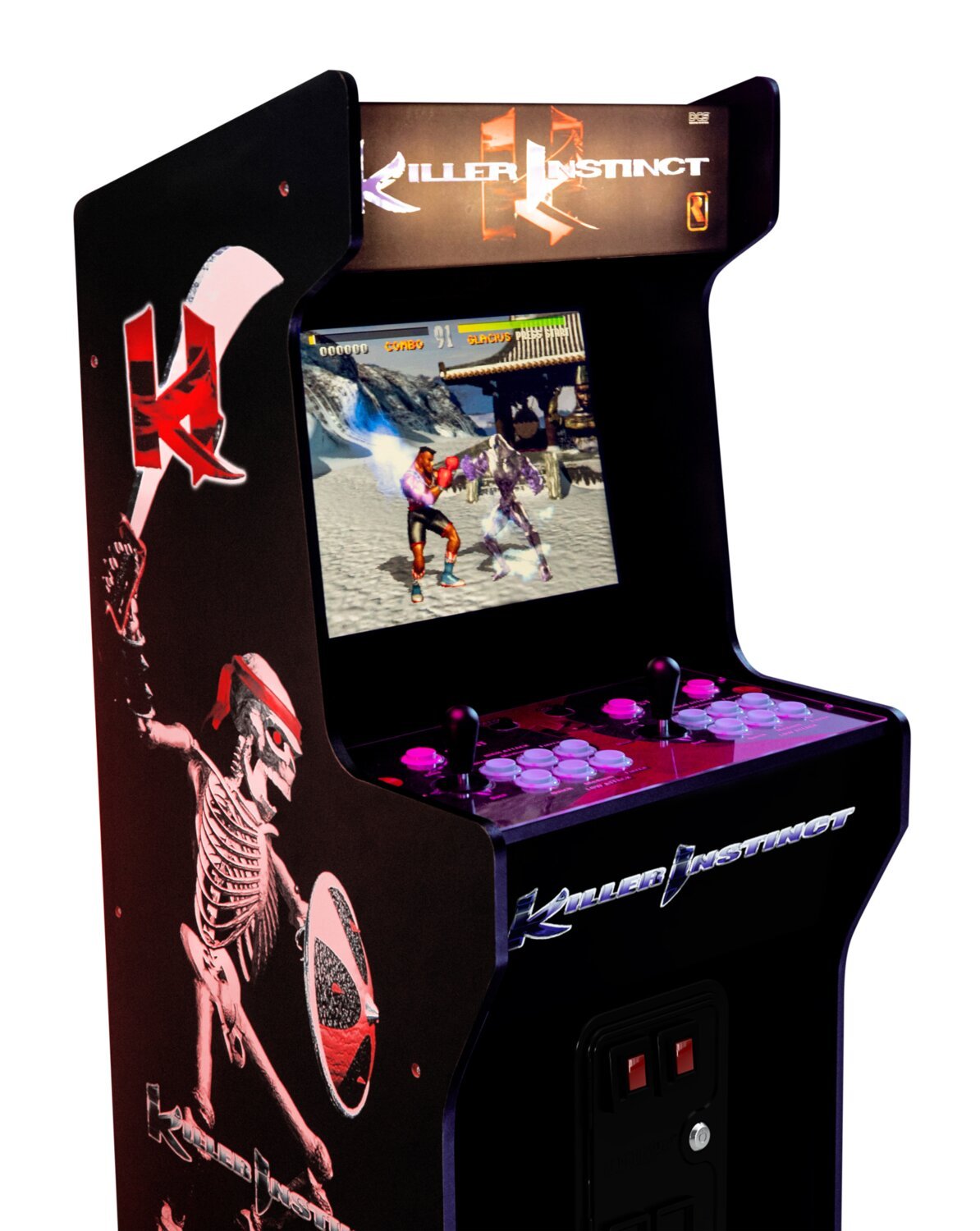 Armoire d'arcade Arcade1Up Killer Instinct™ avec rehausseur et tabouret | Borne ™arcade Killer InstinctMC de Arcade1Up avec plateforme | KILLRINS
