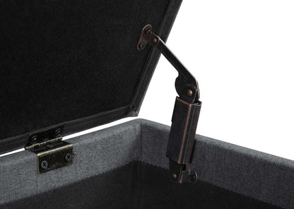 Ryan 43.5 Storage Bench with Bottom Shelf - Dark Grey|Banc de rangement Ryan de 43,5 po avec tablette Inférieure - gris foncé