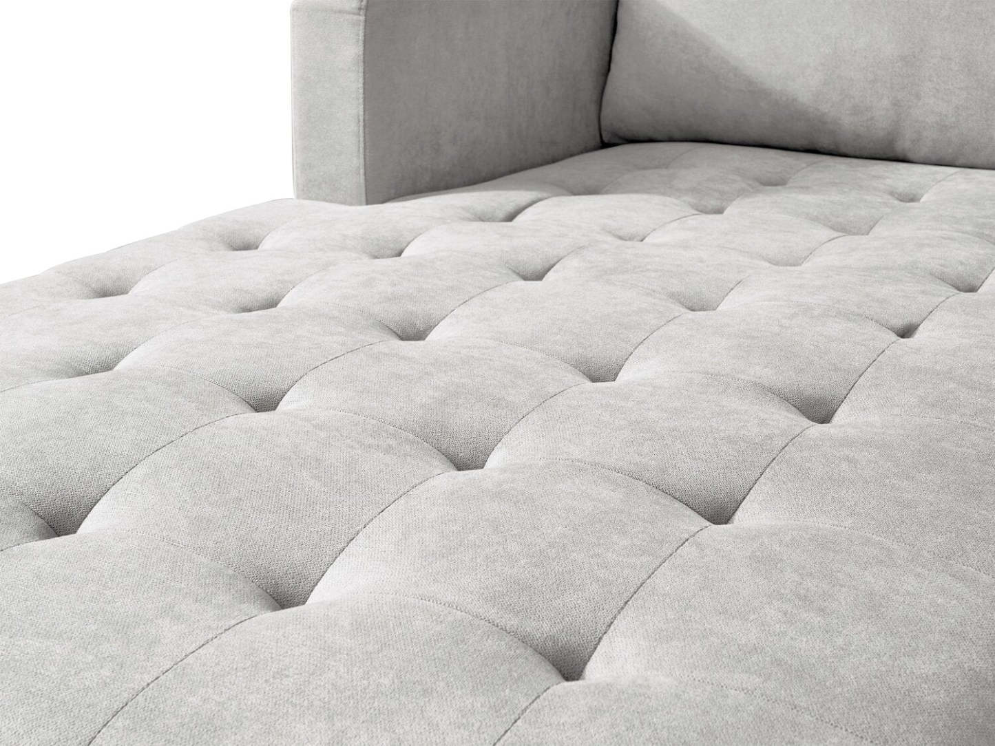 Sofa sectionnel de gauche Metro 2 pièces en tissu avec fauteuil long et coussins de siège capitonnés - neutre