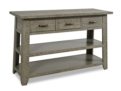 Colson 50 Rustic Sofa Table with Storage and Shelf - Driftwood | Table de salon rustique Colson de 50 po avec rangement et tablette - bois flotté