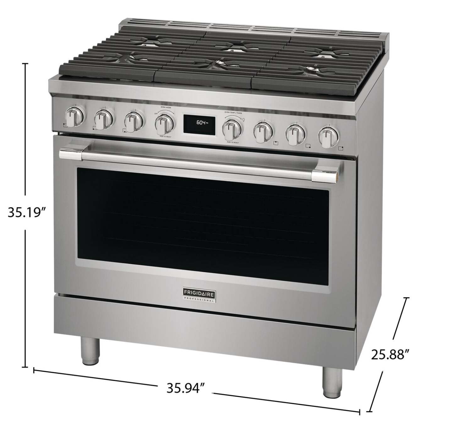 Cuisinière hybride Frigidaire Professionnelle de 4,4 pi³ avec convection à 2 ventilateurs et surface de cuisson à 6 brûleurs…