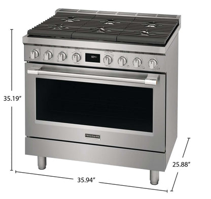 Cuisinière hybride Frigidaire Professionnelle de 4,4 pi³ avec convection à 2 ventilateurs et surface de cuisson à 6 brûleurs…