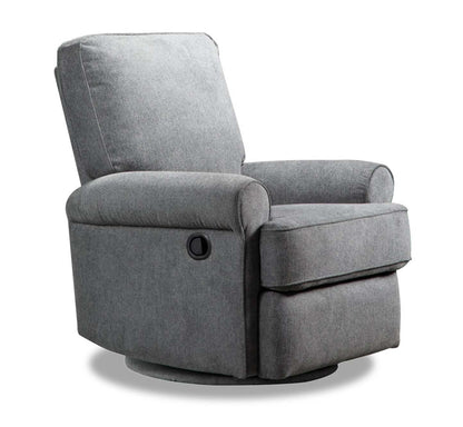 Bevin 34.4 Grey Chenille Fabric Swivel Glider Reclining Chair | Fauteuil pivotant, glissant et inclinable Bevin de 34,4 po en tissu de chenille gris