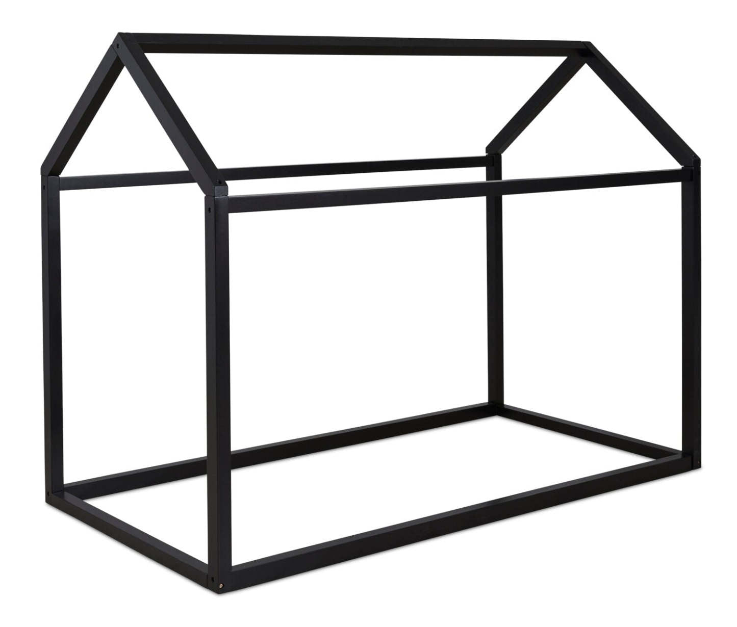 Lit Walt House pour enfants, bois, noir - taille simple | Lit maison Walt pour enfants, bois, noir - format lit simple