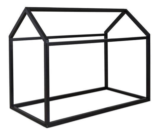 Lit Walt House pour enfants, bois, noir - taille simple | Lit maison Walt pour enfants, bois, noir - format lit simple