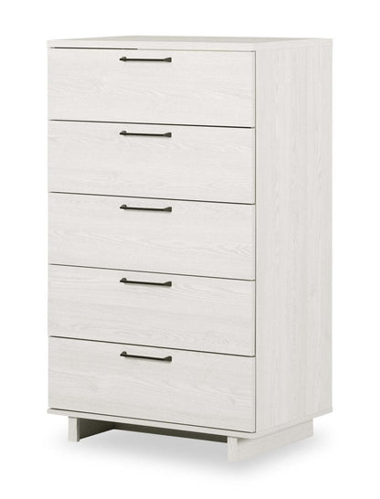 Commode de chambre à coucher à 5 tiroirs Everley, 29 W - Blanc | Commode verticale de chambre à coucher Everley de 29 po (L) à 5 tiroirs - blanche