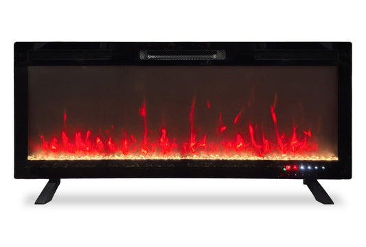 Foyer mural électrique autoportant moderne Mirage 48 - Noir | Foyer électrique moderne Mirage de 48 po - noir