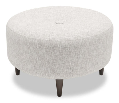 Fabriqué au Canada Sofa Lab personnalisable Pouf The Curve 31 en tissu chenille - Argent de luxe | Pouf The Curve de Sofa Lab de 31 po fabriqué au Canada en tissu de chenille - argenté Luxury Silver | CURV2793