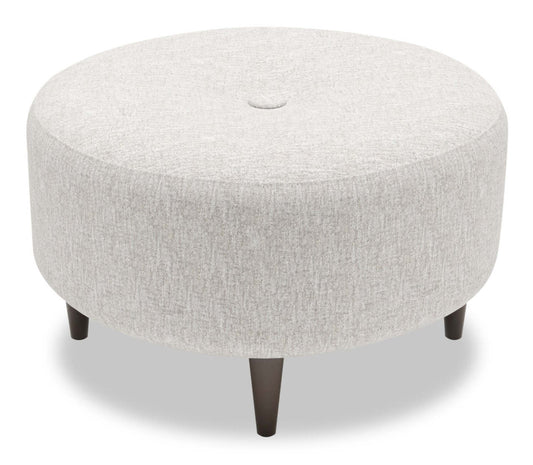 Fabriqué au Canada Sofa Lab personnalisable Pouf The Curve 31 en tissu chenille - Argent de luxe | Pouf The Curve de Sofa Lab de 31 po fabriqué au Canada en tissu de chenille - argenté Luxury Silver | CURV2793