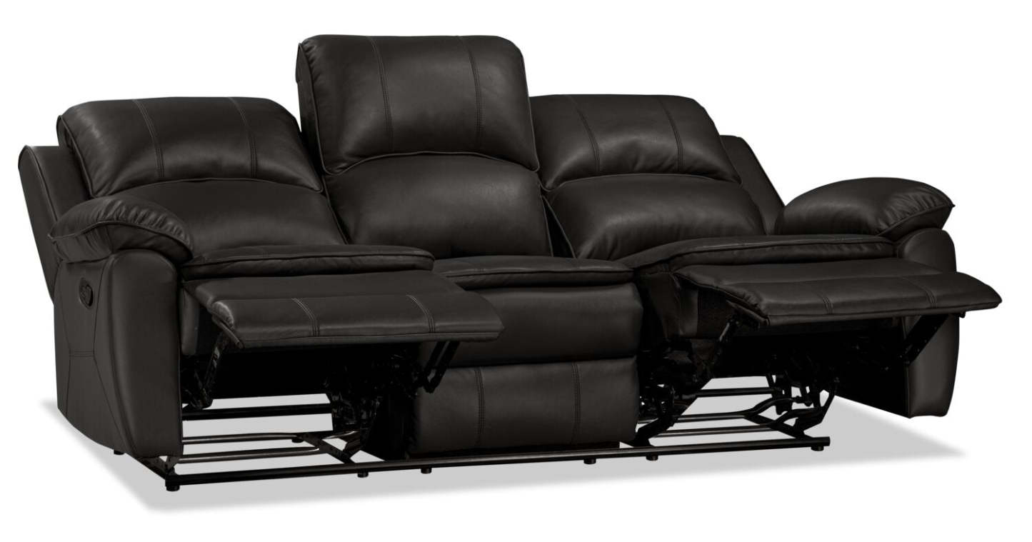 Sofa inclinable Chandler de 82 po en tissu d’apparence cuir - gris