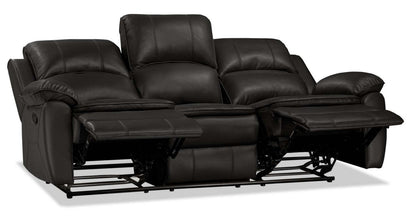 Sofa inclinable Chandler de 82 po en tissu d’apparence cuir - gris