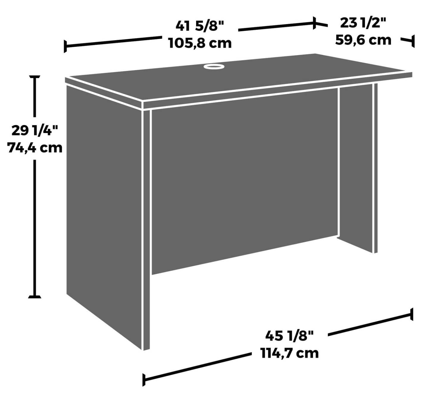 Affirm 45.16 Commercial Grade Office Desk Return - Hudson Elm|Retour pour bureau Affirm de 45,16 po de qualité commerciale - orme Hudson