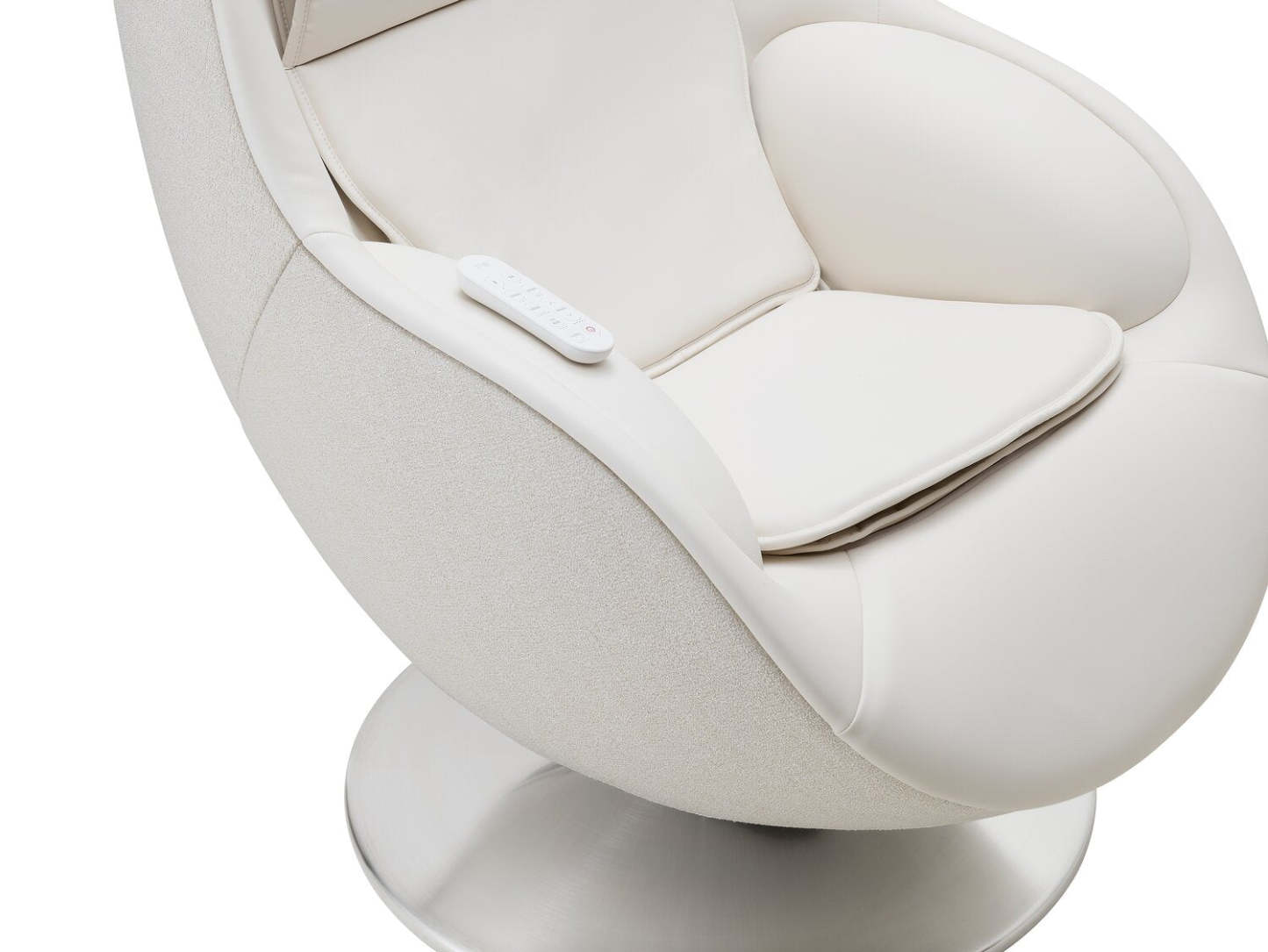 Fauteuil de massage inclinable LG de 29,6 po en tissu d'apparence cuir avec pouf assorti - beige