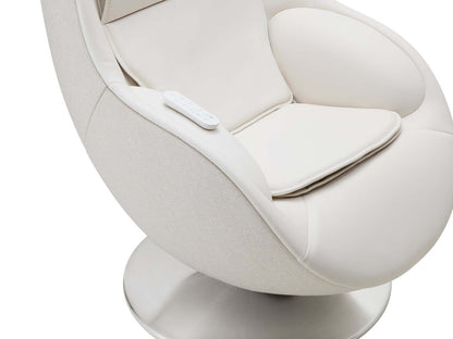 Fauteuil de massage inclinable LG de 29,6 po en tissu d'apparence cuir avec pouf assorti - beige