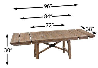 Table de salle à manger Cèdre en bois de pin, base à tréteaux, 72,07 po - Brune | Table de salle à manger en cèdre, bois de pin, base à tréteaux, 72,07 W - Marron
