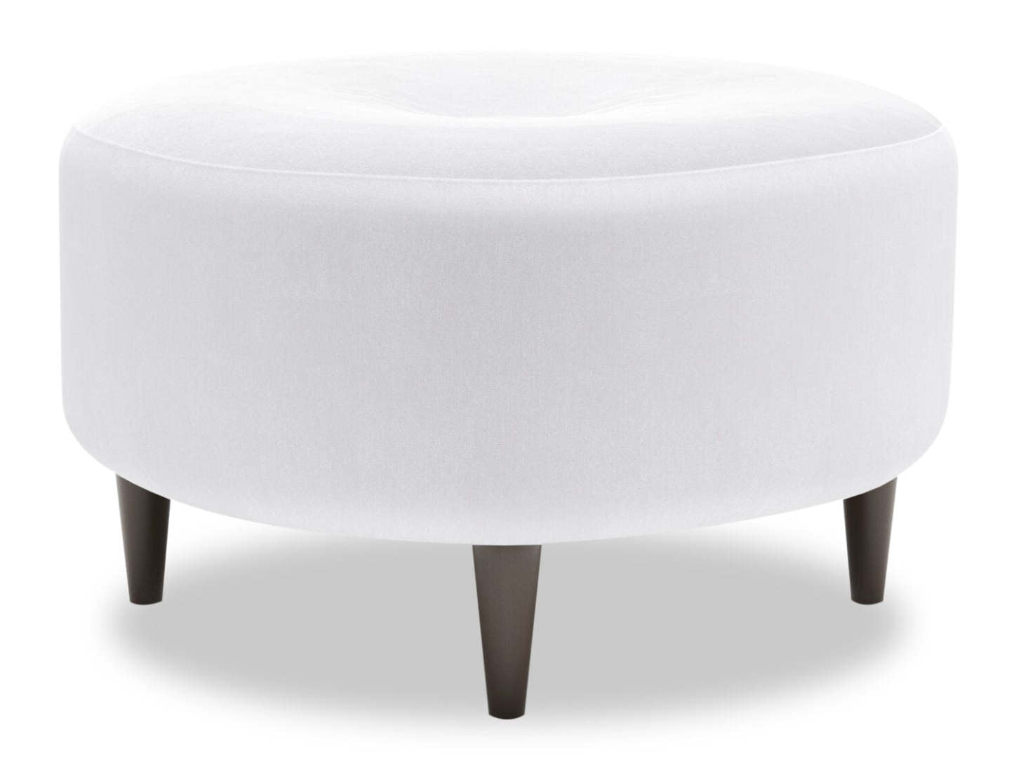 Pouf The Curve 31 de Sofa Lab, fabriqué au Canada, en tissu aspect lin - Pax Ice White | CURV3449