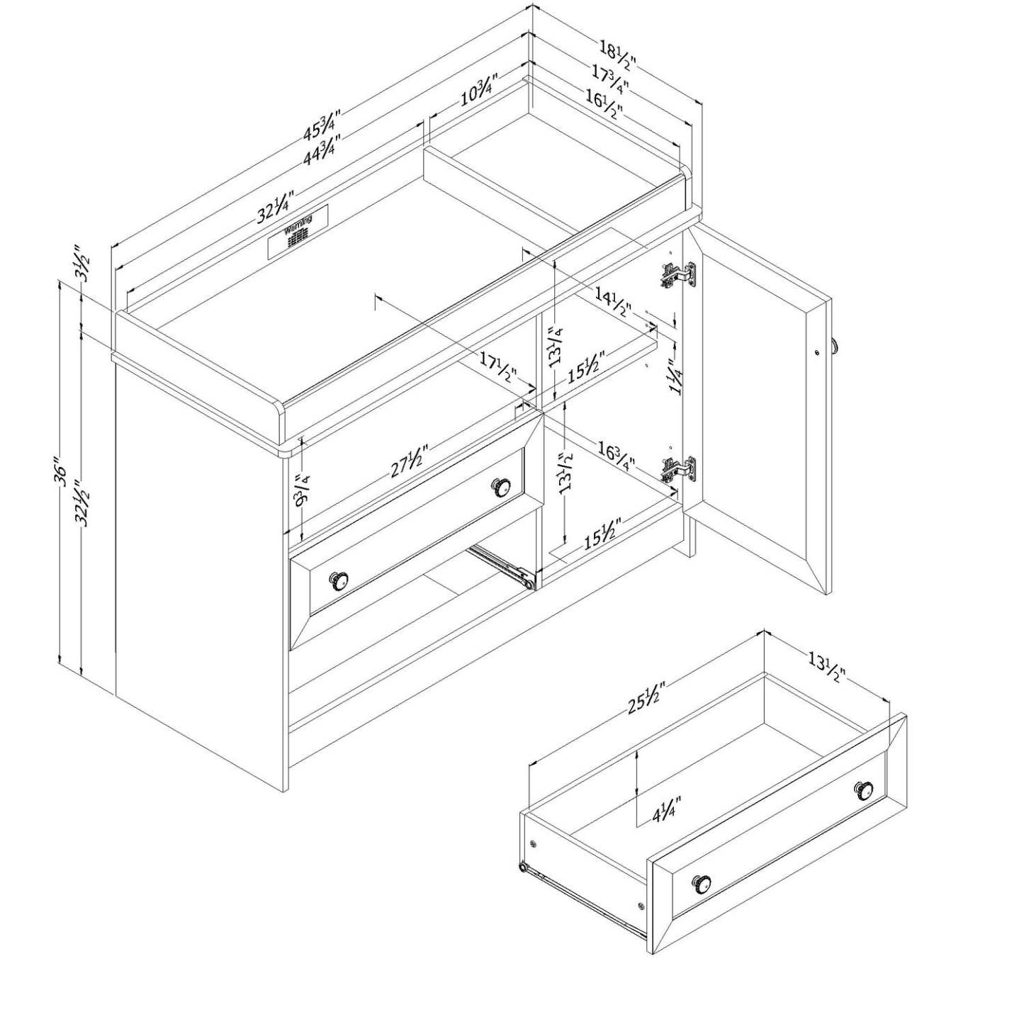 Table à langer Zoe Baby avec tiroirs de rangement - Blanc | Table à langer Zoe pour bébé avec tiroirs de rangement - blanche