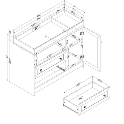 Table à langer Zoe Baby avec tiroirs de rangement - Blanc | Table à langer Zoe pour bébé avec tiroirs de rangement - blanche