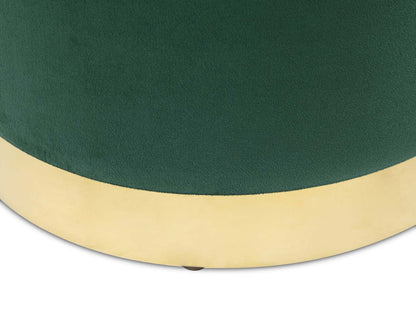 Phebe 16.5 Storage Ottoman with Gold Trim Base - Vert|Pouf de rangement Phebe de 16,5 po avec base à bordures dorées - vert