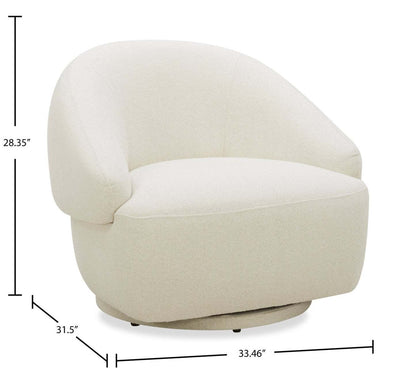 Fauteuil d'appoint pivotant Villa - Ivoire | Fauteuil d'appoint pivotant Villa - ivoire