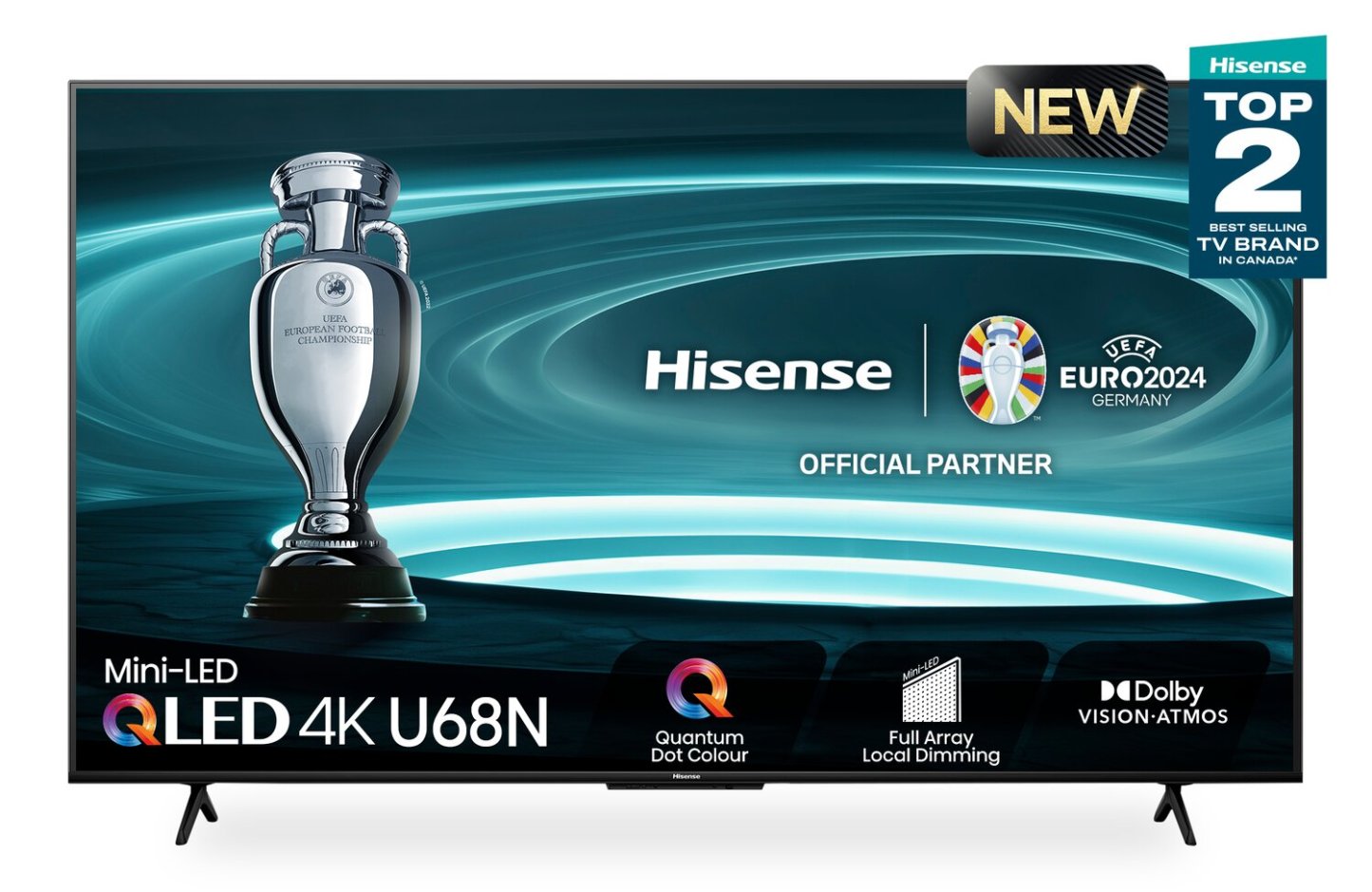 Hisense 75 QLED Mini LED 4K UHD HDR10+ Dolby Vision 60Hz Google Smart TV (75U68N) | Téléviseur intelligent QLED à mini DEL de Hisense UHD 4K de 75 po à 60 Hz avec HDR10+, Dolby VisionMC et Google TVMC (75U68N)