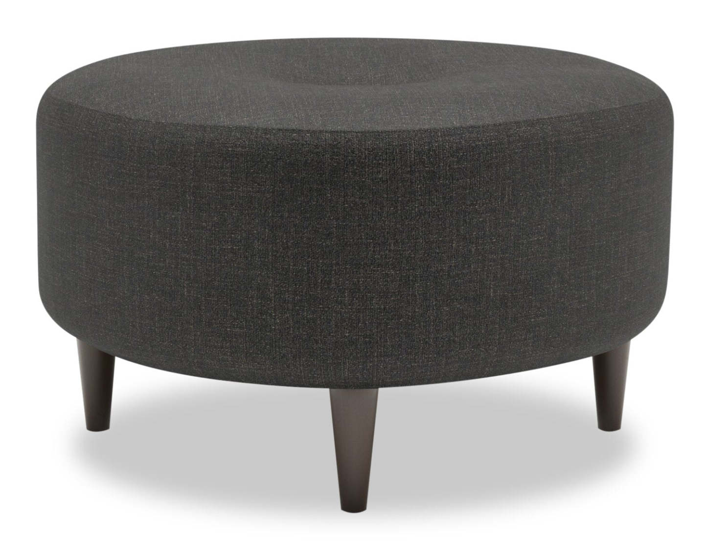 Pouf The Curve 31 en tissu aspect lin - Gris Luna Kohl | Fabriqué au Canada | CURV2691