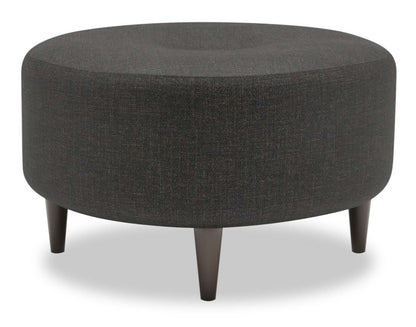 Pouf The Curve 31 en tissu aspect lin - Gris Luna Kohl | Fabriqué au Canada | CURV2691