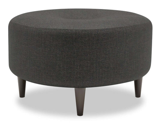 Pouf The Curve 31 en tissu aspect lin - Gris Luna Kohl | Fabriqué au Canada | CURV2691