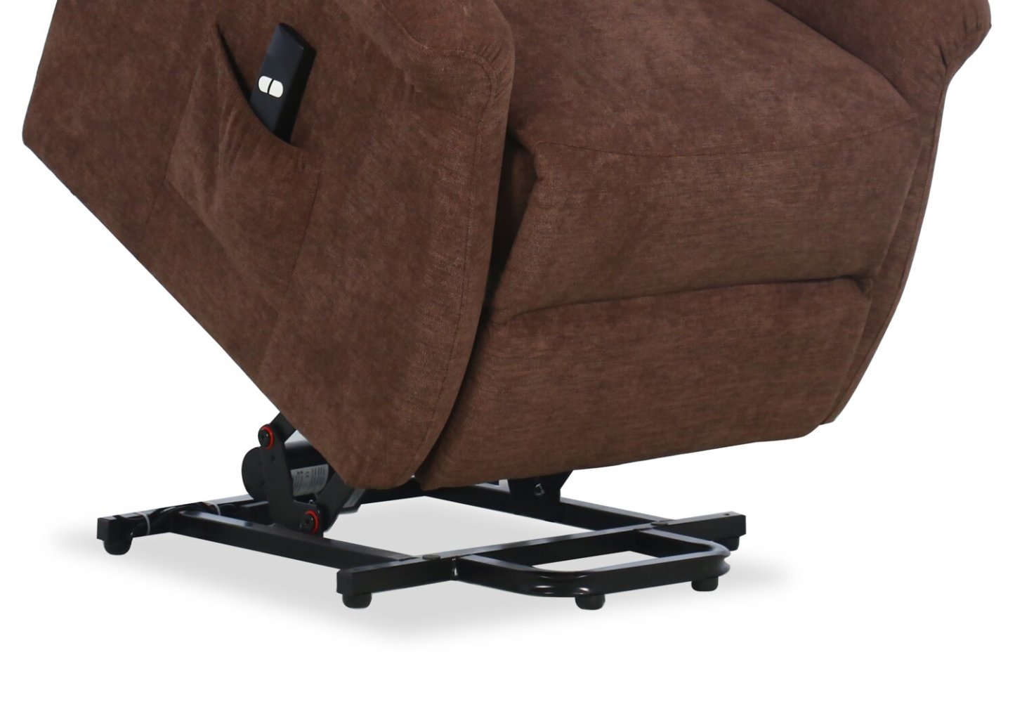 Ruben 32 Fauteuil basculeur à inclinaison électrique en tissu de chenille - brun chocolat