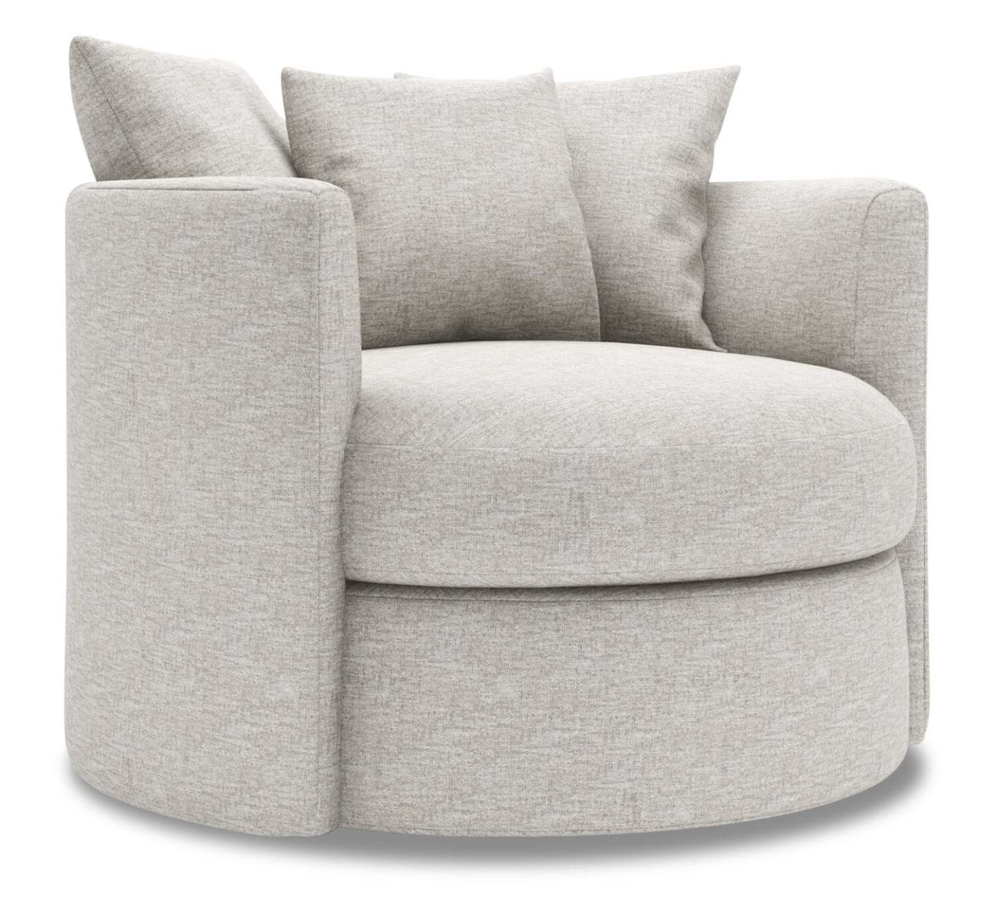 Fauteuil d’appoint pivotant Nest de Sofa Lab de 41 po fabriqué au Canada en tissu de chenille - argenté Luxury Silver | NEST2793