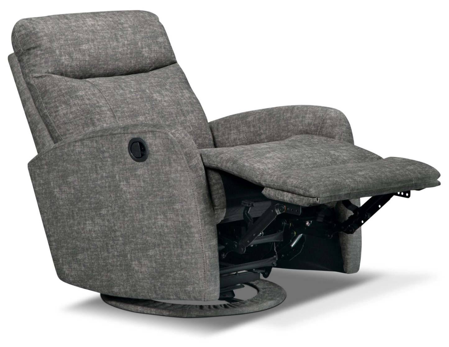 Jeffry 30.3 Fauteuil inclinable pivotant et coulissant en tissu velours - Gris | Fauteuil pivotant, coulissant et inclinable Jeffry de 30,3 po en tissu de velours - gris