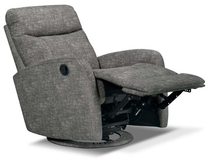 Jeffry 30.3 Fauteuil inclinable pivotant et coulissant en tissu velours - Gris | Fauteuil pivotant, coulissant et inclinable Jeffry de 30,3 po en tissu de velours - gris