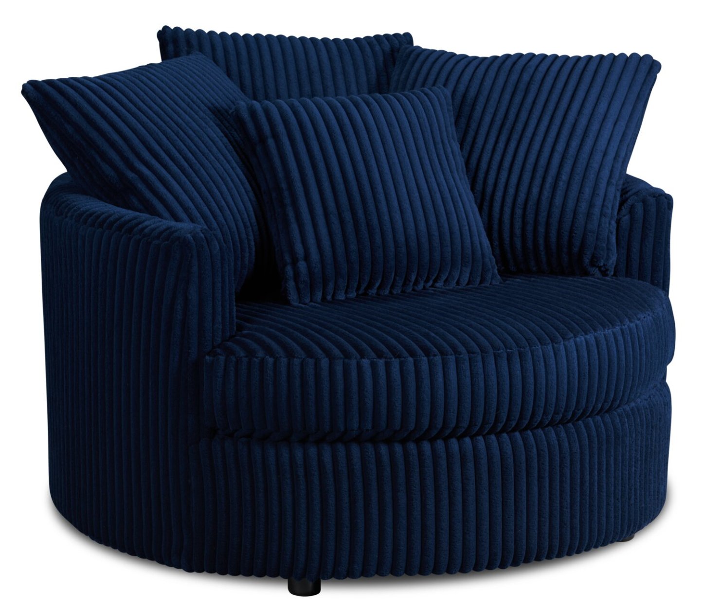 Fauteuil d'appoint Cuddler Grande de 48 po fabriqué au Canada en tissu chenille - bleu Groove Midnight