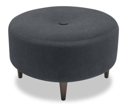 Pouf The Curve 31 en tissu aspect lin - Pax Pepper Grey | Fabriqué au Canada | CURV2949