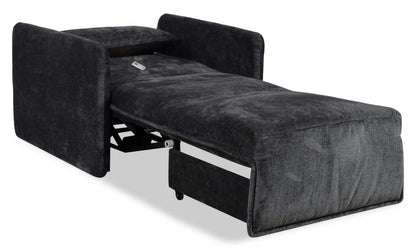 Dawn 42 Fauteuil-lit en tissu de chenille - gris