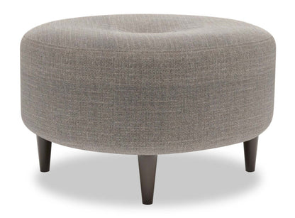 Pouf The Curve 31 en tissu aspect lin - Gris Luna Smoke | Fabriqué au Canada | CURV2391