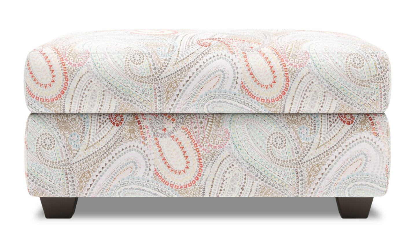 Fabriqué au Canada Pouf de rangement personnalisable Sofa Lab The Trunk 39 en tissu - Eden multicolore | Pouf de rangement The Trunk de Sofa Lab de 39 po fabriqué au Canada en tissu - Eden multicolore | TRUN1834