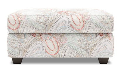 Fabriqué au Canada Pouf de rangement personnalisable Sofa Lab The Trunk 39 en tissu - Eden multicolore | Pouf de rangement The Trunk de Sofa Lab de 39 po fabriqué au Canada en tissu - Eden multicolore | TRUN1834