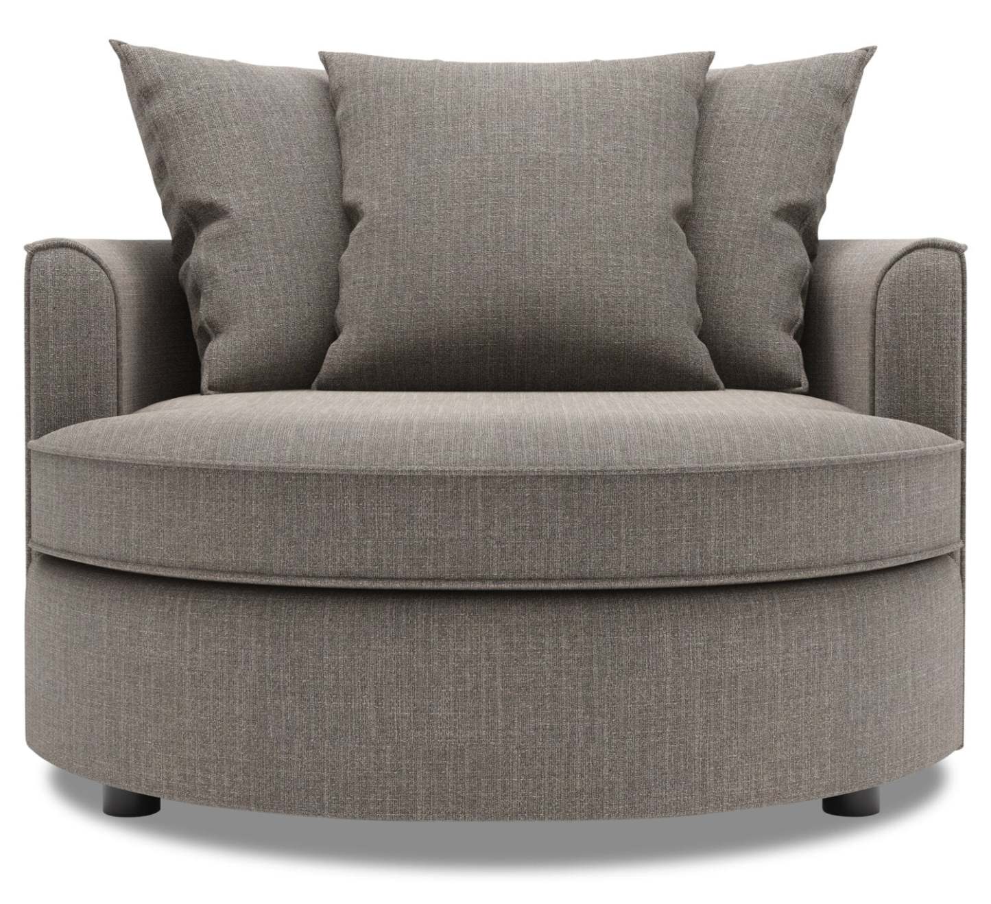 Fauteuil d’appoint enveloppant Sofa Lab personnalisable de 48 po fabriqué au Canada en tissu d’apparence lin - gris Luna Smoke | CUDD2391