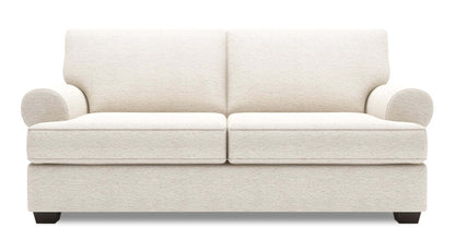 Fabriqué au Canada Canapé Personnalisable Roll 76 Tissu Chenille Taille Condo Canapé avec Accoudoirs Roulés - Beige Sable de Luxe | Canapé Roll de Sofa Lab de 76 po de format condo fabriqué au Canada en tissu de chenille - beige Sable de Luxe | RO093093