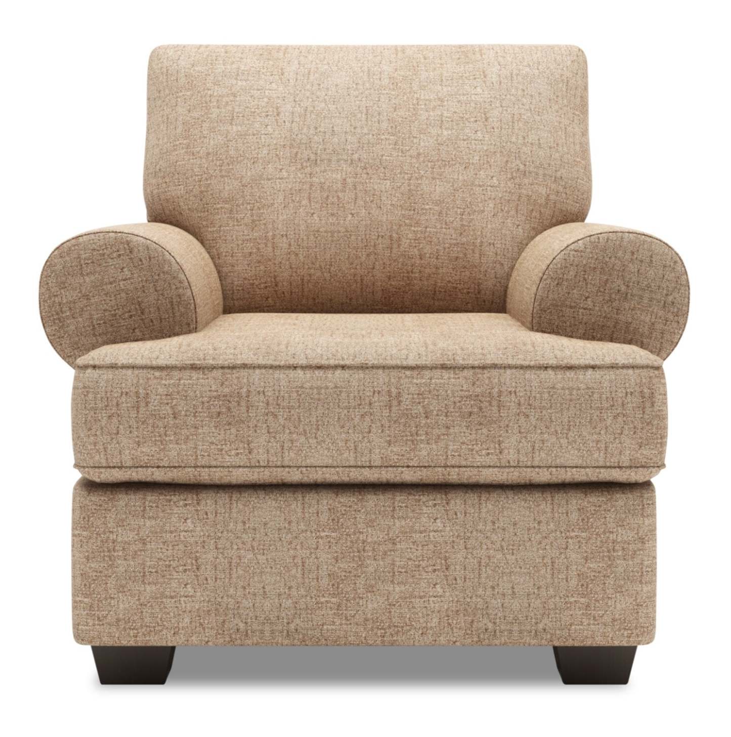Fauteuil Roll de Sofa Lab de 42 po fabriqué au Canada en tissu de chenille avec accoudoirs enroulés - taupe Luxury Taupe | RO302893