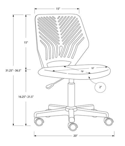 Luke 20 Kids Office Chair - Black|Chaise de bureau Luke 20 pour enfants - noire