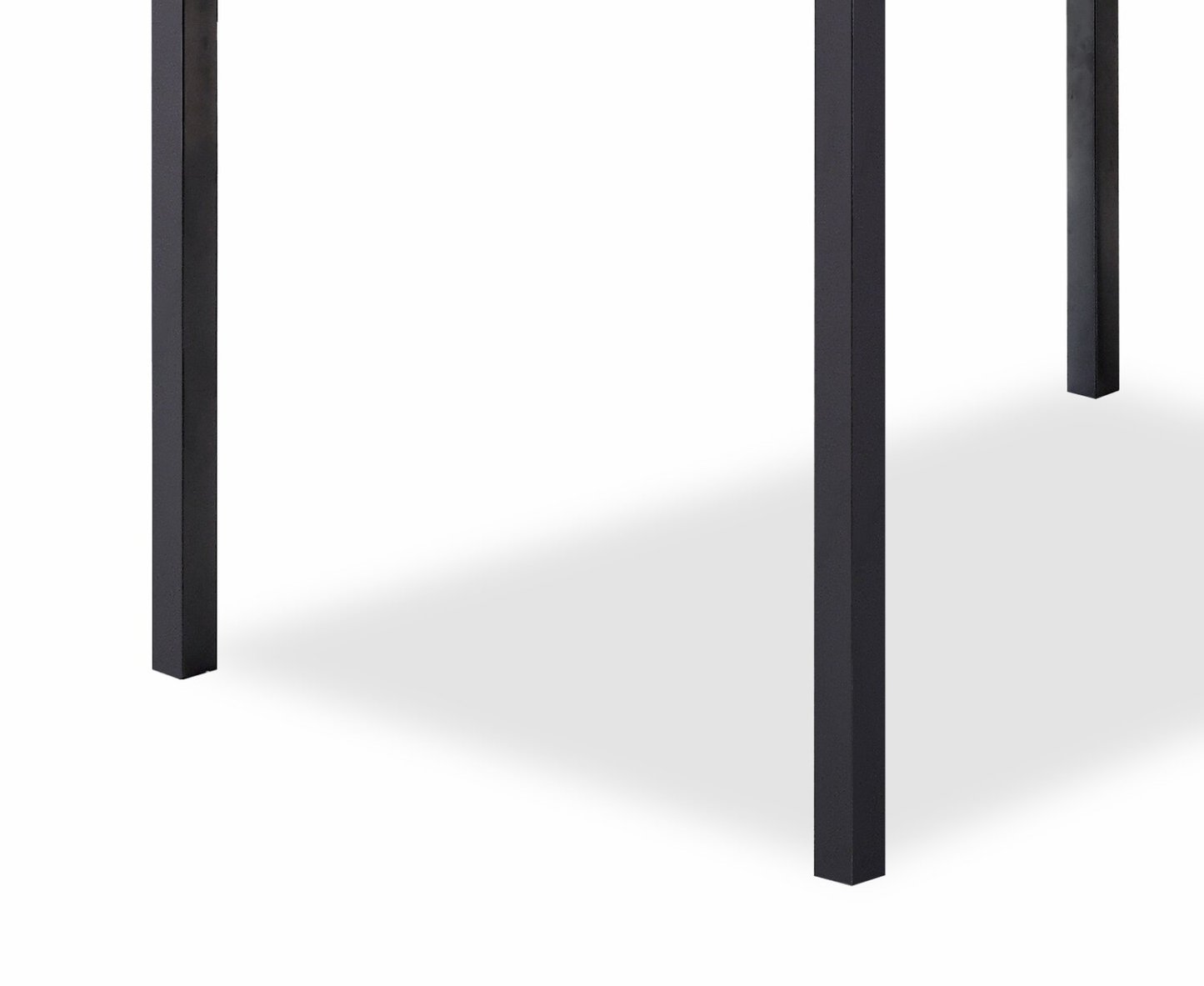 Marc Ensemble de salle à manger 5 pièces avec table et 4 chaises, plateau aspect marbre, métal, 48 W - Noir | Ensemble de salle à manger Marc 5 pièces en métal avec table de 48 po (L), dessus en imitation de marbre et 4 chaises - noir